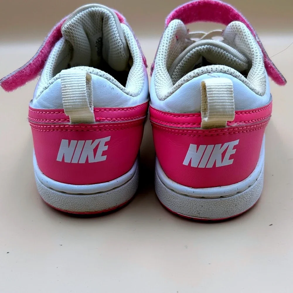 Nike Court Borough Low 2 Pink White Kids Sneakers DV5457-123 Size 13.5C